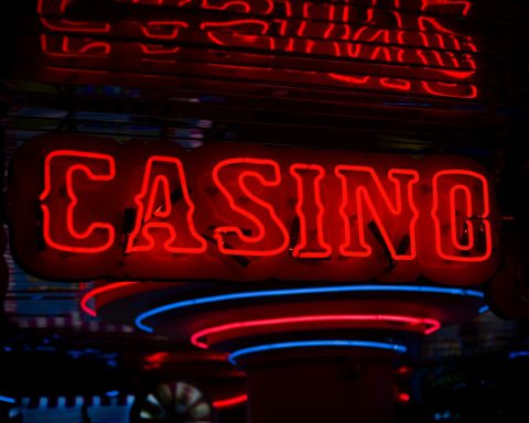 red Casino neon sign turned on