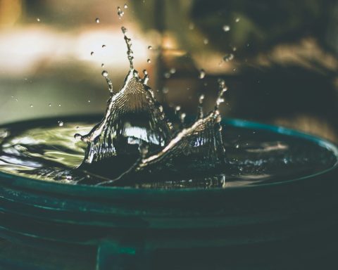 water drop on bucket photo