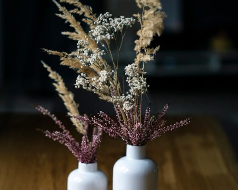 flowers in vase on table