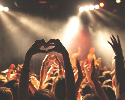 person performing heart hand gesture